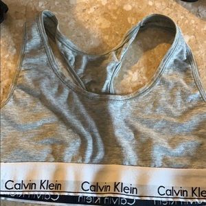 grey calvin klein racerback bra